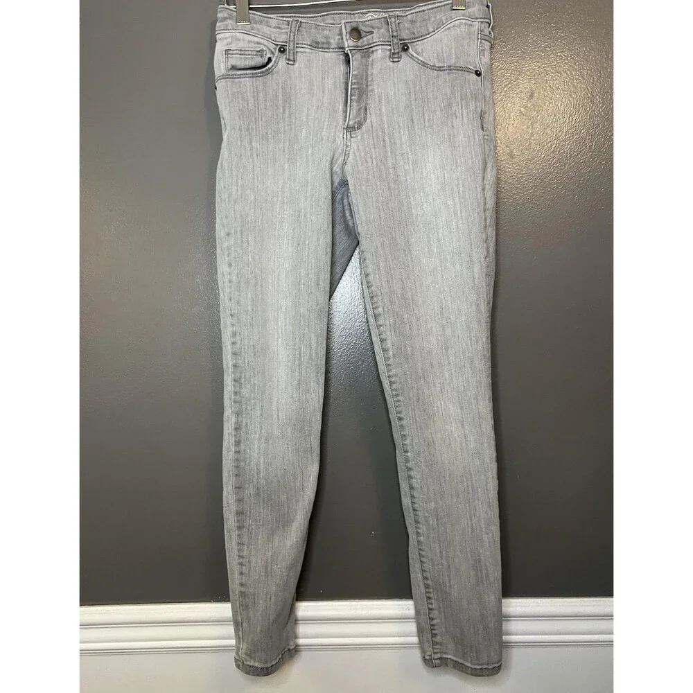 Universal Thread Jeans Womens 6 28R Gray Skinny Mid Rise Stretch Denim Pants - Picture 2 of 9